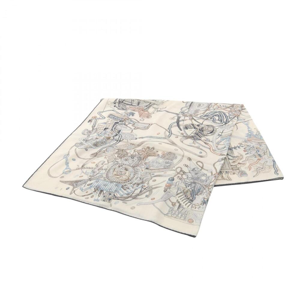 Hermes Carre Geant 140 LE MONDE D’HERMES Scarf Muffler Silk Cashmere Women's ...
